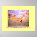flats flyfishing girl poster