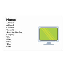 flatscreen pc monitor vector design business card template