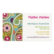 Flatter Paisley - Aqua - Business Card