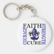 Fleur De Lis 3 Colon Cancer Keychains