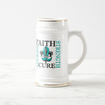 Fleur De Lis 3 Ovarian Cancer Coffee Mug