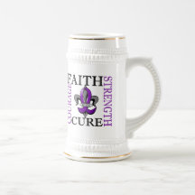 Fleur De Lis 3 Pancreatic Cancer Mugs