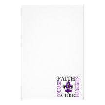 Fleur De Lis 3 Pancreatic Cancer Stationery Design