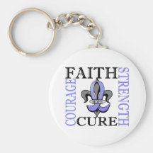 Fleur De Lis 3 Prostate Cancer Key Chain