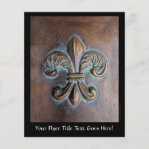 Fleur De Lis, Aged Copper-Look Printed Personalized Flyer