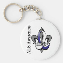 Fleur De Lis ALS Hope Keychain