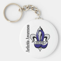 Fleur De Lis Arthritis Hope Keychain