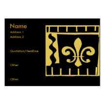 Fleur De Lis Black and Gold Tiles Business Card Template