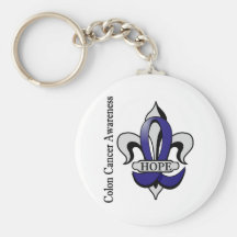 Fleur De Lis Colon Cancer Hope Keychain