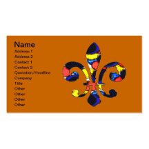Fleur De Lis Colour Bubbles, Business Card Template