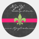 fleur de lis & damask sticker