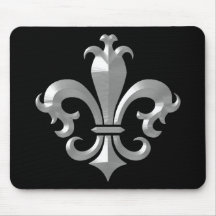 Fleur De LIs Fancy Silver Bevel Saints Classic Mousepads