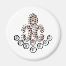Fleur De Lis-jewelled Fridge Magnets