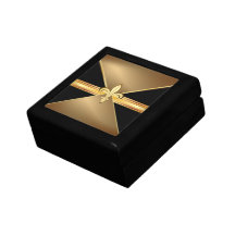 Fleur-de-Lis Masculine Gold Jewellery Gift Box