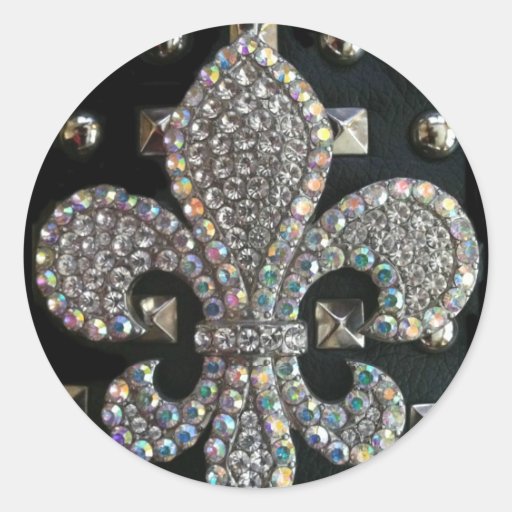 FLEUR DE LIS ON STUDS HARD ROCK PRINT STICKER