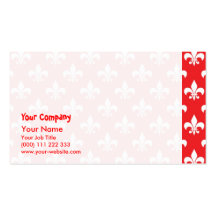 Fleur-de-lis pattern on Red Business Card Templates