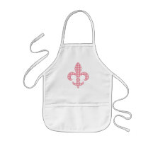 Fleur de lis Pink Gingham kids apron