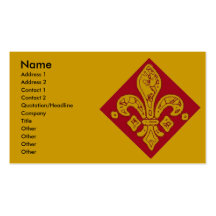 Fleur De Lis Red, Business Card Templates