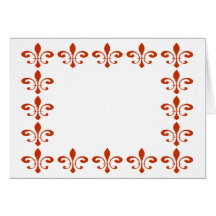 Fleur De Lis Red Greeting Cards