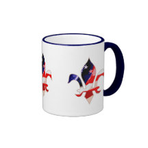 Fleur de lis Red White Blue -1 Coffee Mug