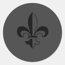 Fleur de lis round sticker