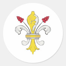 fleur de lis round sticker