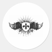 Fleur De Lis Round Stickers