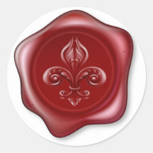 Fleur-de-lis Sealing Wax Sticker