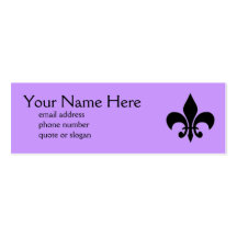 Fleur de Lis Skinny Profile Card Business Card