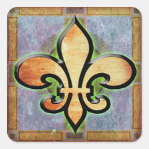 Fleur De Lis Square Sticker