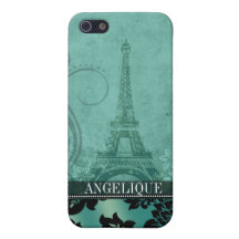 Fleur de Paris Eiffel Tower | teal iPhone 5 Case