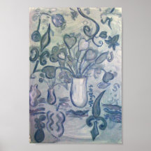 Fleur des Lis New Orleans Modern Print Vase of Hea