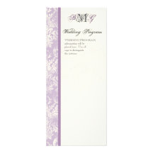 Fleur di Lys Damask - Lilac Wedding Program Personalised Invites