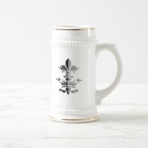 Fleur Heart Crown - Black Coffee Mug