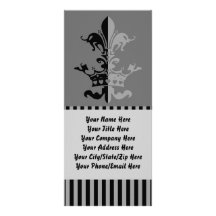 Fleur Heart Crown - Black Full Colour Rack Card