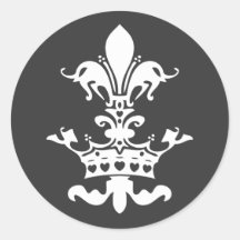 Fleur Heart Crown - Black Sticker