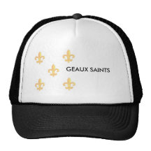 FleurdelisGoldonWhite 1, GEAUX SAINTS Mesh Hats