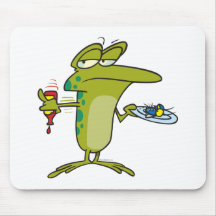 flies for dinner funny frog cartoon mouse pads