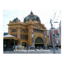 flinders st station postcard