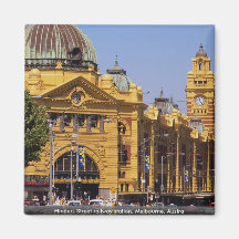 Flinders Street railway station, Melbourne, Austra Fridge Magnets