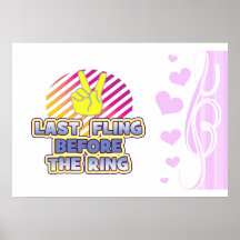 fling ring peace bachelorette wedding bridal posters
