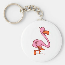 Flip Flamingo Keychain