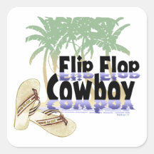 Flip Flop Cowboy Stickers