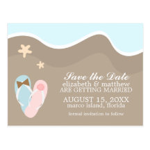 Flip Flops Beach Wedding Announcements Postcard