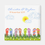 Flip Flops Having Fun in the Sun Save-the-Date Refrigerator Magnets