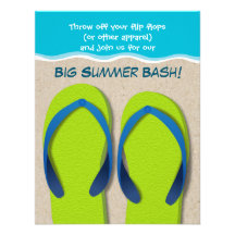 Flip Flops On the Beach Summer Party Invitation