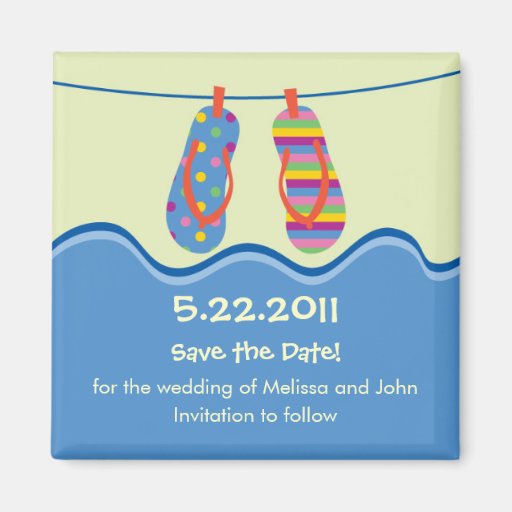 Flip Flops Save The Date Magnet