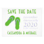 Flip-Flops Save The Dates (Green / Violet) invitations