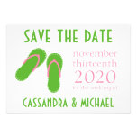 Flip-Flops Save The Dates (Pink / Pale Green) invitations
