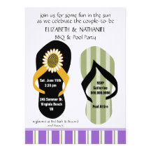 Flippin Out Couples Wedding Shower Pool Party Invitations